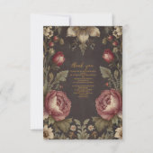 フォトゴシックフローラビクトリアンブライダルシャワー サンキューカード (正面)