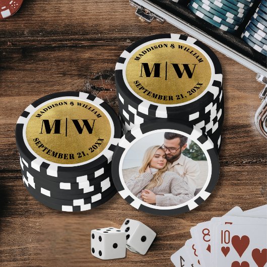フォトゴールド結婚式の引出物 ポーカーチップ