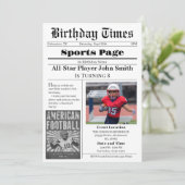 フォトサッカーのパーソナル誕生日招待状 招待状 (スタンド正面)