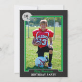 フォトサッカートレーディングカード誕生日パーティー 招待状 (正面)