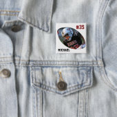 フォトサッカーホワイト – ボパーソナライズされたタン 缶バッジ (インサイチュ)