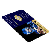 フォトサッカー選手の卒業党ネイビーブルー マグネット (右側)