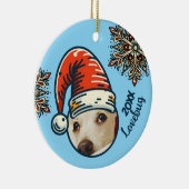 フォトサパーソナライズされたンタとスノーフレークカスタム セラミックオーナメント (右)