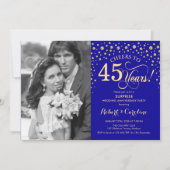 フォトサファイヤ金ゴールドで45周年を迎える 招待状 (正面)