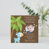 フォトサファリジャングルキリンキッド誕生パーティー 招待状 (スタンド正面)