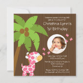 フォトサファリジャングルキリンキッド誕生パーティー 招待状 (正面)