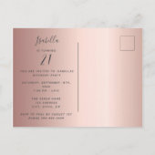 フォトサプライズバースデーパーティーバラ金ゴールド招待 ポストカード (裏面)