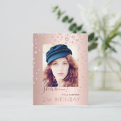 フォトサプライズバースデーパーティーバラ金ゴールド招待 ポストカード (スタンド正面)