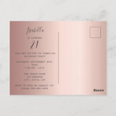 フォトサプライズバースデーパーティーバラ金ゴールド招待 ポストカード (裏面)