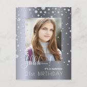 フォトサプライズ誕生日シルバーダイヤモンド招待 ポストカード (正面)