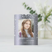 フォトサプライズ誕生日シルバーダイヤモンド招待 ポストカード (スタンド正面)