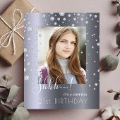 フォトサプライズ誕生日シルバーダイヤモンド招待 ポストカード