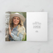 フォトサンキューカントリー素朴ヒマワリのブーツ サンキューカード (内部)