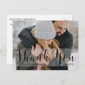 フォトサンキューカードとエレガントタイポグラフィ ポストカード (正面/裏面)