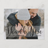 フォトサンキューカードとエレガントタイポグラフィ ポストカード (正面)