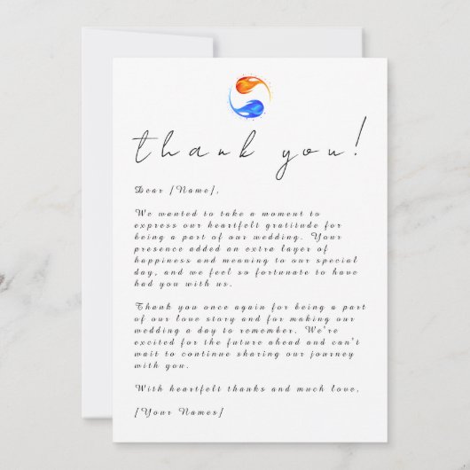 フォトサンキューカードツイン結婚フレームテーマ- 招待状 (裏面)