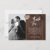 フォトサンキューカード素朴木材ハート彫刻 サンキューカード (正面)