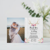 フォトサンキューカード結婚ズアントラーフローラウッド 招待状 (スタンド正面)