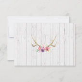 フォトサンキューカード結婚ズアントラーフローラウッド 招待状 (裏面)