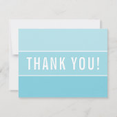 フォトサンキューモダングラデーションターコイズ青 サンキューカード (正面)
