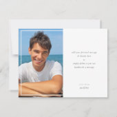 フォトサンキューモダングラデーションターコイズ青 サンキューカード (裏面)