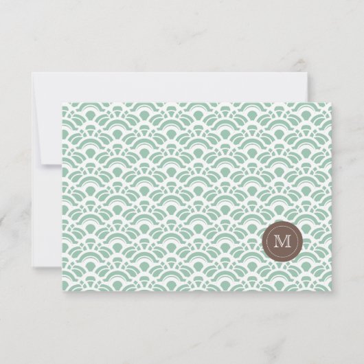 フォトサンキューライトジェイドパターン&モノグラム サンキューカード (正面)