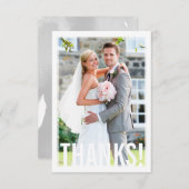 フォトサンクス モダン ボールドタイプ ウェディング シンプル サンキューカード (正面/裏面)