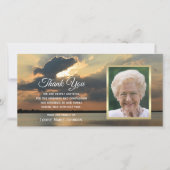 フォトサンセット悔やみや弔慰メモリアルありがとう サンキューカード (正面)