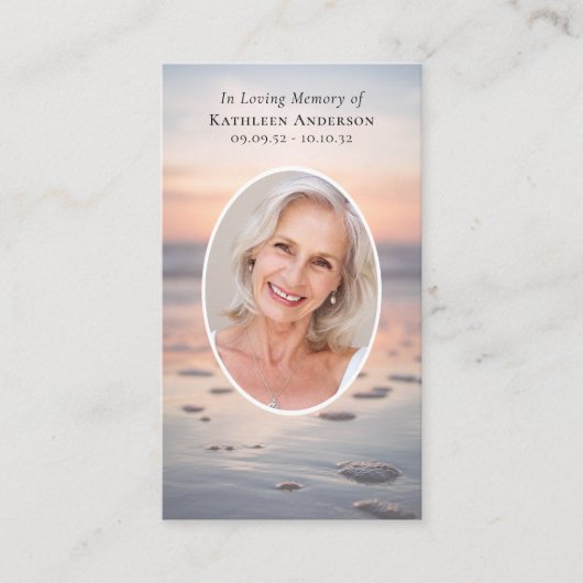 フォトサンセット海メモリアル祈りの言葉カード コーリングカード (正面)