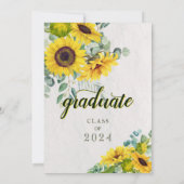 フォトサンフラワースクリプト卒業発表 招待状 (裏面)