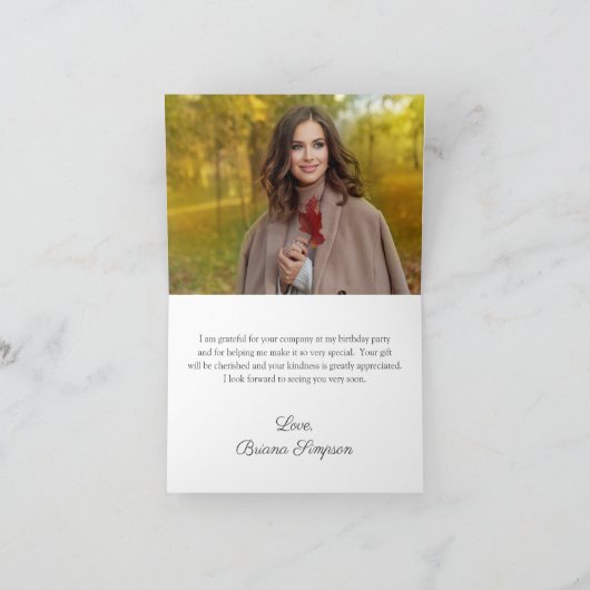 フォトサンフラワーストリングライトサンキューカード サンキューカード (内部)