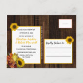 フォトサンフラワーフローラブーケ木保存日 案内ポストカード (裏面)