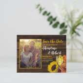 フォトサンフラワーフローラブーケ木保存日 案内ポストカード (スタンド正面)