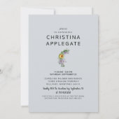 フォトサンフラワーラベンダー素朴ブライダルシャワー 招待状 (裏面)