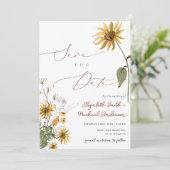 フォトサンフラワー日付カードを保存 招待状 (スタンド正面)