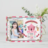 フォトサーカス誕生日の招待ヴィンテージフェスティバル 招待状 (スタンド正面)