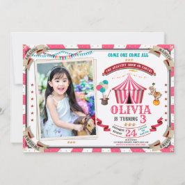 フォトサーカス誕生日の招待ヴィンテージフェスティバル 招待状