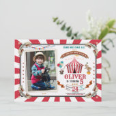 フォトサーカス誕生日の招待ヴィンテージフェスティバル 招待状 (スタンド正面)