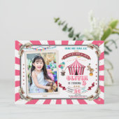 フォトサーカス誕生日招待 Vintage Carnival 招待状 (スタンド正面)