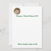 フォトサークル金ゴールドグリーン&レッドクリスマス カード (裏面)