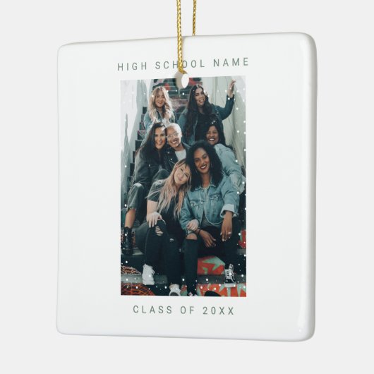 フォトサージグリーンスノーフォールスクールカレッジ セラミックオーナメント (左)