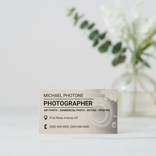 フォトサービスのフェードスタイル 名刺 (スタンド正面)