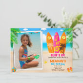 フォトサーフィン誕生日の招待Surfs upパーティー 招待状 (スタンド正面)