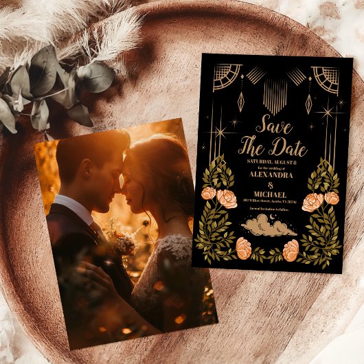 フォトシアニカルミッドナイトブラックスターズ結婚ズ セーブザデート