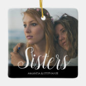 フォトシスターパーソナライズされたズクリスマスツリー セラミックオーナメント (正面)