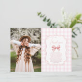 フォトシックなコケットピンクボウ30歳の誕生日 サンキューカード (スタンド正面)