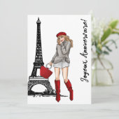 フォトシックエッフェルタワートレンディーパリ誕生日 カード (スタンド正面)