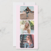 フォトシックトレンディーモダンピンク爪、 ネイルポーランド サンキューカード (裏面)