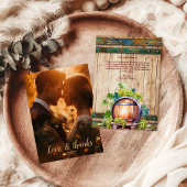 フォトシックモダンウォーターカラーヴィンヤード風景 サンキューカード