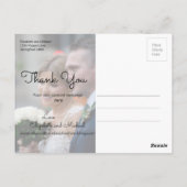 フォトシックモダングリッター結婚の感謝 ポストカード (裏面)